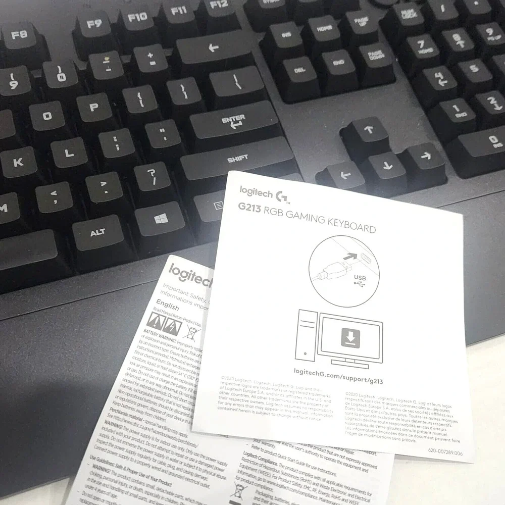 Logitech G213 Prodigy RGB Gaming Keyboard LIGHTSYNC‎ Wired Spill-Resistant